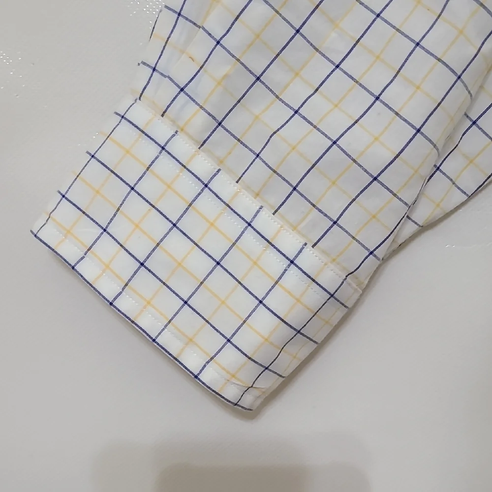Ralph Lauren Yarmouth Long Sleeve White & Blue Button Down Shirt - Size 16 34/35